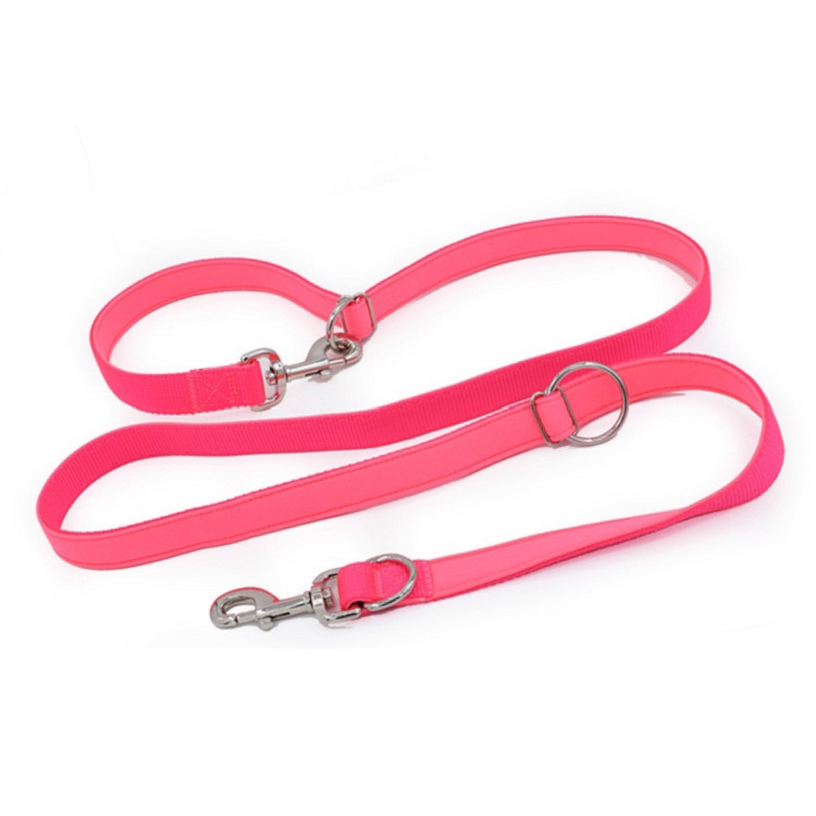 

Outdoor Multifunction Dog Leash Double-End Nylon Running Traction Rope, Size: L(Pink )