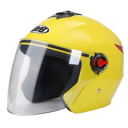 

BYB 709 Electric Motorcycle Men And Women Universal Four Seasons Riding Half Helmet(Yellow (Transparent Anti-fog Lens))