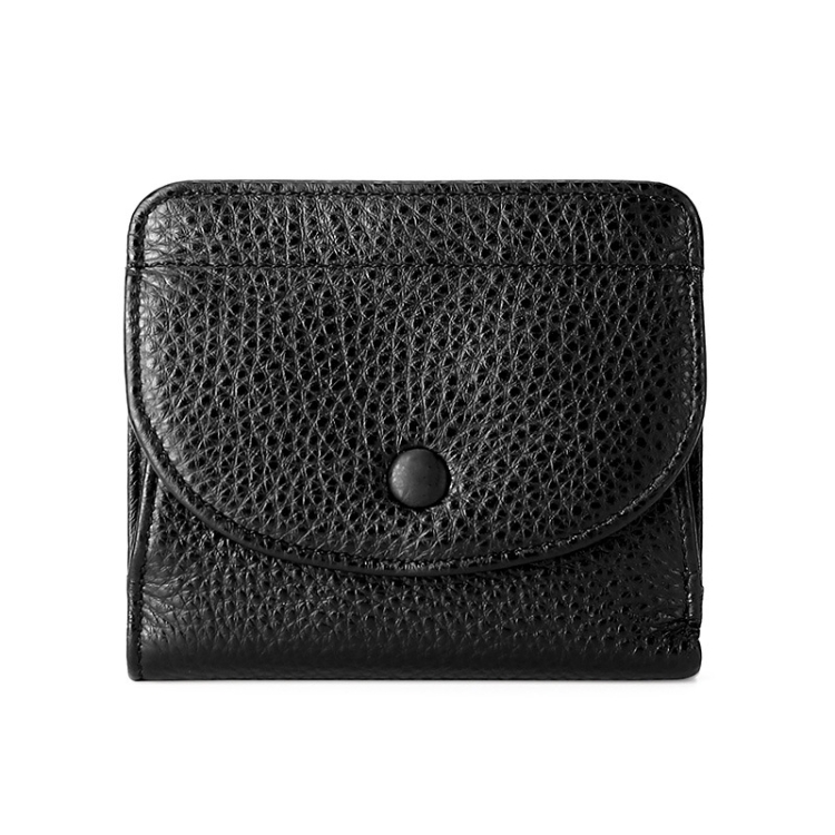 

Leather Coin Bag Small Portable Wallet Mini Card Package(Black)