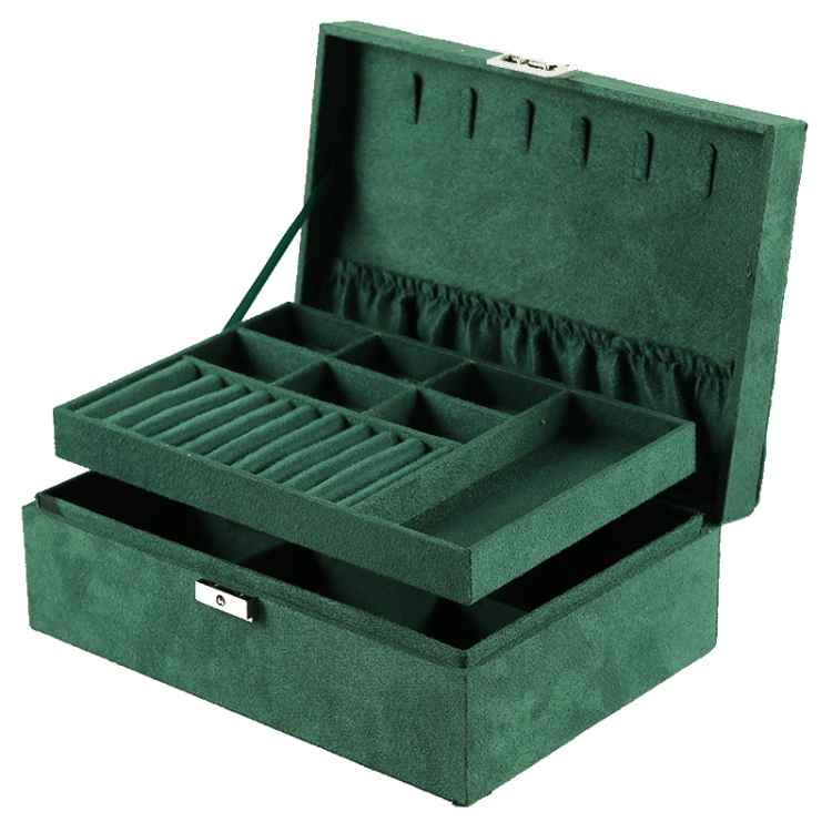 

Suede Jewelry Box Storage Retro Packaging Box,Style: Small Double Layers