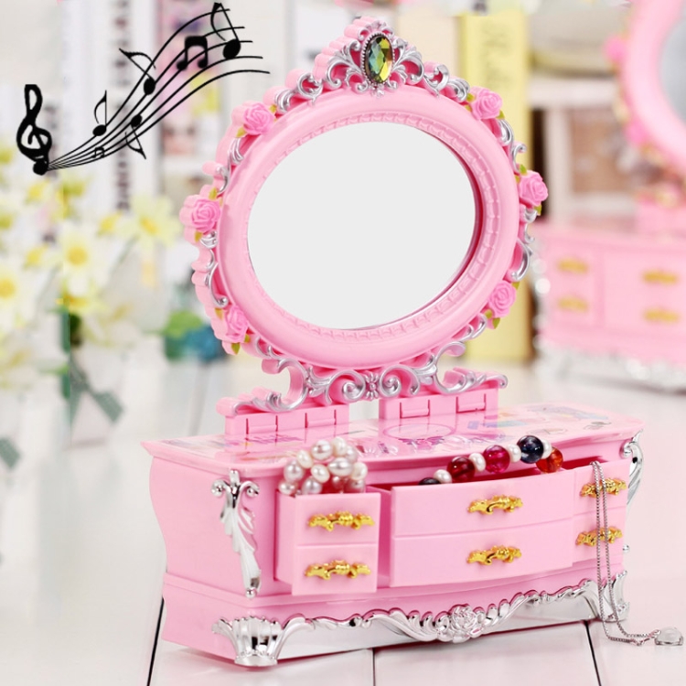 

K0921 Dressing Table Music Box Decoration With Mirror Drawer Comb, Size: 235x190x60mm