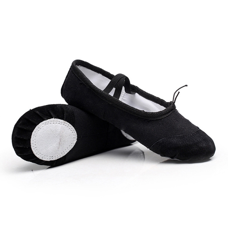 

2 Pairs Flats Soft Ballet Shoes Latin Yoga Dance Sport Shoes for Children & Adult, Shoe Size:24(Black)