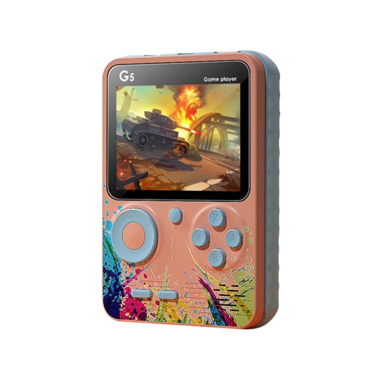 

G5 Retro Children Macaron Handheld Game Console Color Screen Built-In 500 Games, Style: Single (Pink)