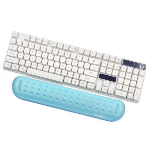 

Baona Silicone Memory Cotton Wrist Pad Massage Hole Keyboard Mouse Pad, Style: Medium Keyboard Rest (Blue)