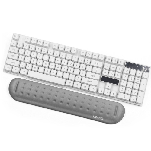 

Baona Silicone Memory Cotton Wrist Pad Massage Hole Keyboard Mouse Pad, Style: Medium Keyboard Rest (Gray)