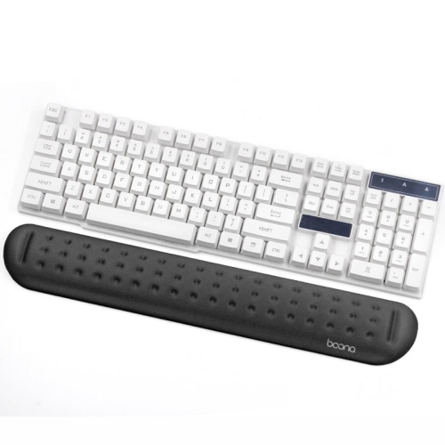 

Baona Silicone Memory Cotton Wrist Pad Massage Hole Keyboard Mouse Pad, Style: Large Keyboard Rest (Black)