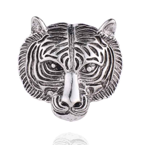 

3 PCS Personality Tiger Head Brooch Men Suit Pin Vintage Badge Collar Pin(Silver)