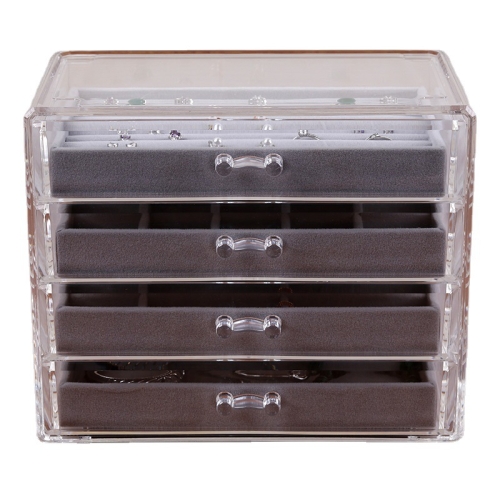 

Four-Layer Acrylic Jewelry Storage Box Display Packaging Box( Grey)