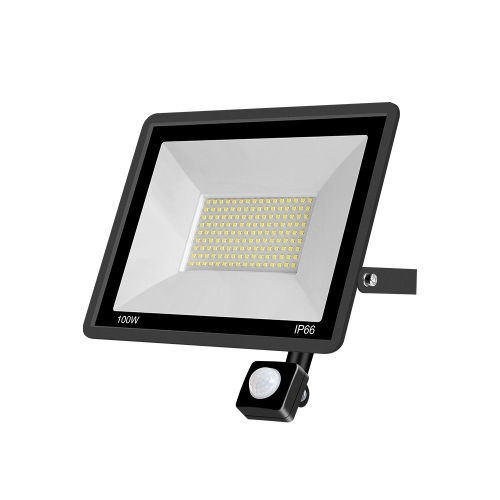 

100W PIR LED Spotlight Outdoor Project Light Waterproof Garden Energy-Saving Lighting Floodlight, Style:(Cold White Light)