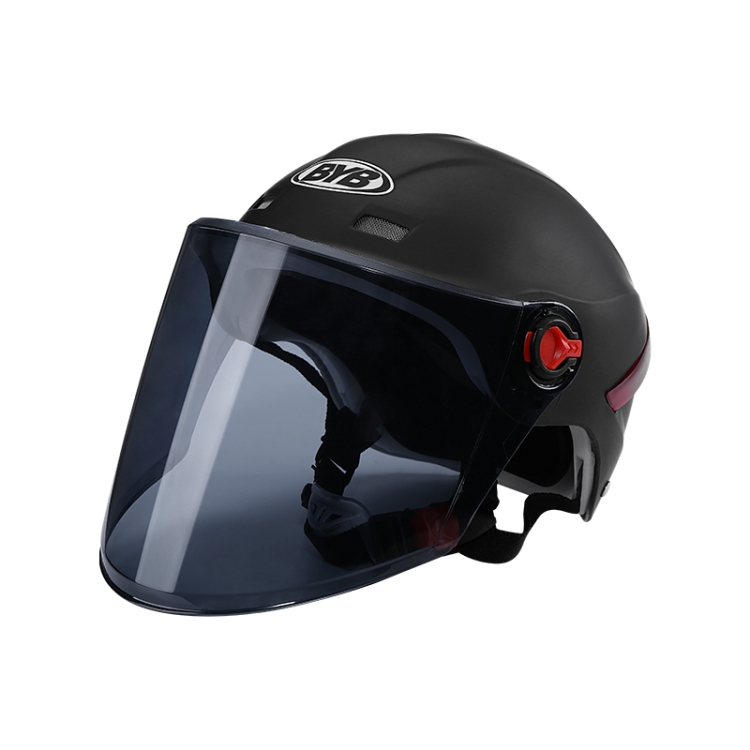 

BYB X-206 Electric Motorcycle Men And Women Riding Motorcycle Safety Helmet, Specification: Tea Color Long Lens(Matt Black)