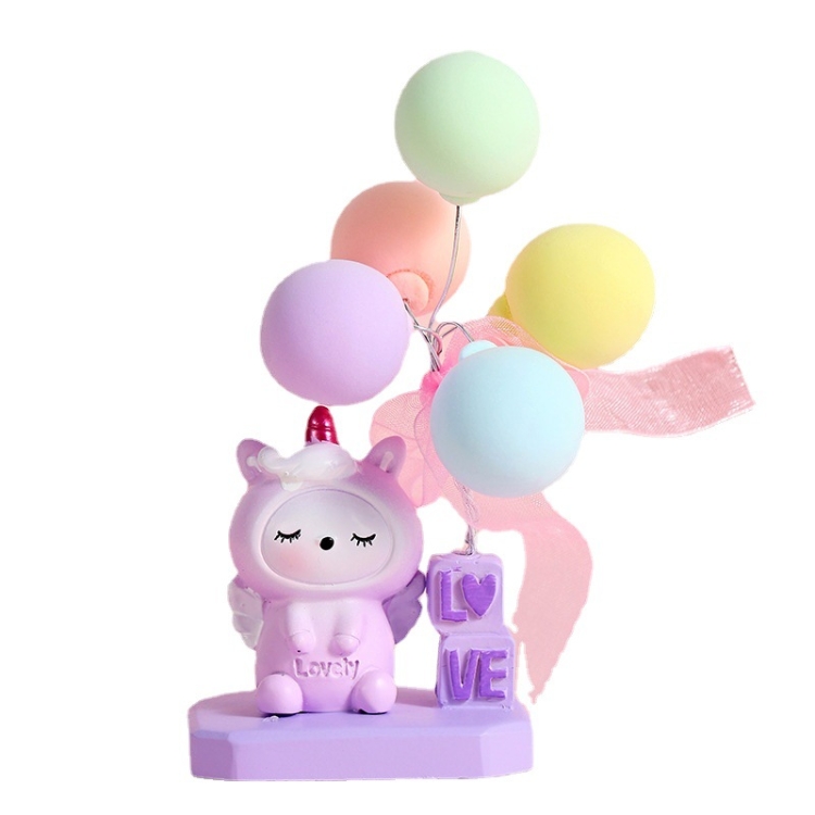 

2 PCS T0123 Cartoon Confession Balloon Home Car Resin Decoration Children Photography Wedding Cake Decoration, Style Random Delivery, Size: 7.1x 6.1x12.4cm