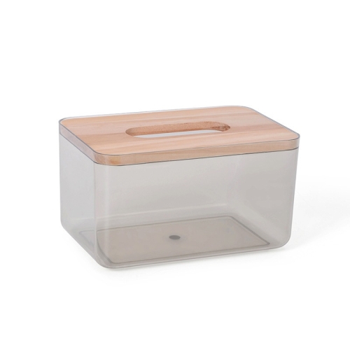 

2 PCS Household Living Room Transparent Tissue Storage Box, Color: Small (Black)