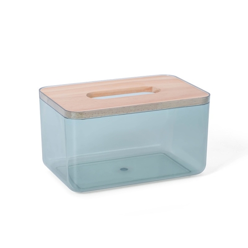 

2 PCS Household Living Room Transparent Tissue Storage Box, Color: Small (Blue)