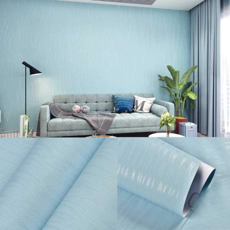 

0.6 x 5m Pastoral Style Damascus PVC Self-Adhesive Wallpaper Restaurant Milk Tea Shop Glass Stickers(Moonlight Light Blue)