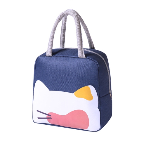 

2 PCS QW001 Cartoon Thick Aluminum Foil Lunch Bag Student Lunch Box Handbag Insulated Bag(Tibetan blue)