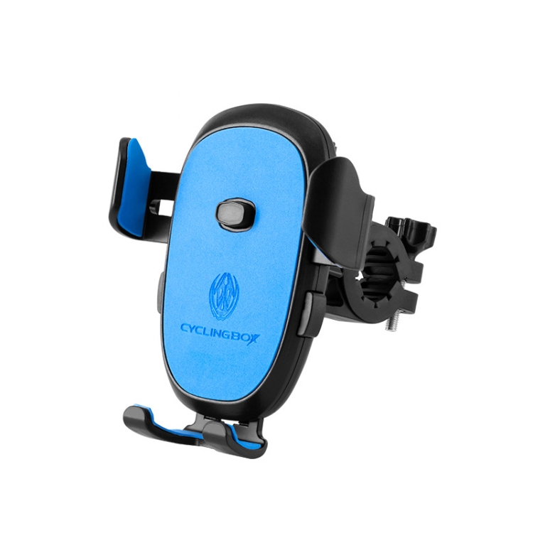 

2 PCS CYCLINGBOX BG-2930 Bicycle Mobile Phone Frame Plastic One-Click Lock Mobile Phone Bracket, Style: Handlebar Installation (Blue）
