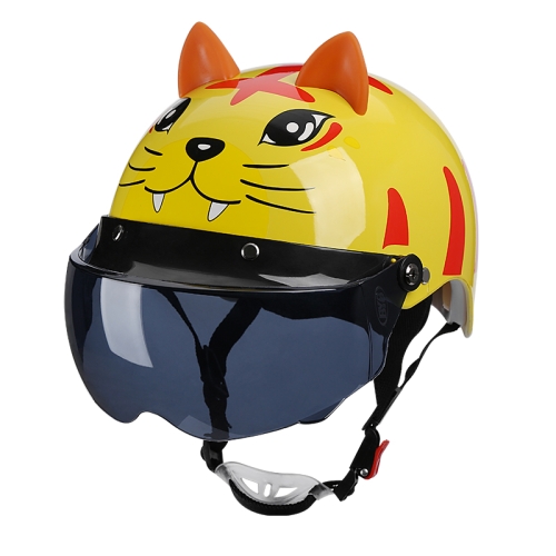 

BYB X-866 Adult Electric Motorcycle Helmet Men And Women Universal Hard Hat, Specification: Tea Color Short Lens(Four Seasons Yellow)
