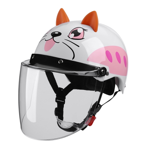 

BYB X-866 Adult Electric Motorcycle Helmet Men And Women Universal Hard Hat, Specification: Transparent Long Lens(Four Seasons White)
