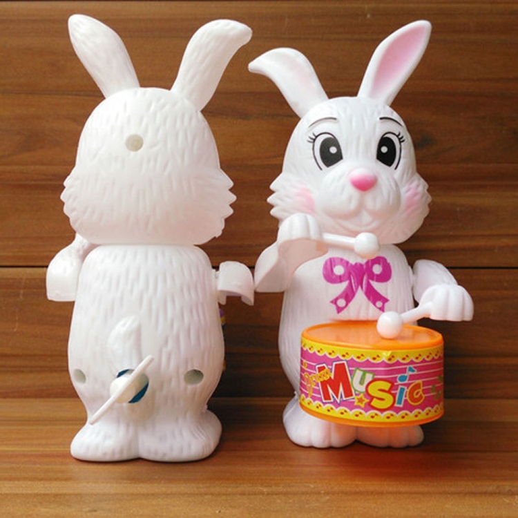 

3 PCS Cute Cartoon Winding Rabbit Drum Toy Children Birthday Gift, Random Color Delivery