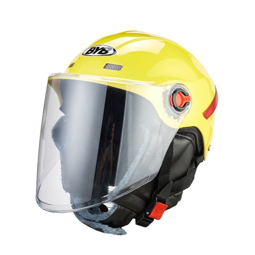 

BYB W-266 Four Seasons Men And Women Universal Helmet Electric Motorcycle Anti-Fog Keep Warm Protective Cap, Specification: Transparent Lens(Yellow)