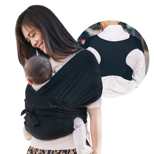 

Baby Carrier Double Shoulder Front Holding Baby Carrier Portable Baby X Carrying Bag,Size: M (Black)