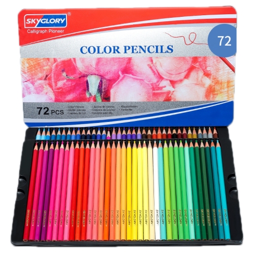 

SKYGLORY Drawing Sketch Coloring HB6 Corner Colored Pencil, Lead color: 72 Colors