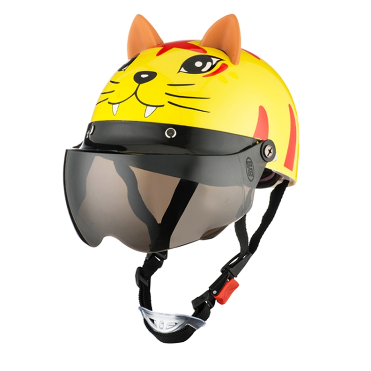 

BYB 810 Children Cartoon Electric Motorcycle Helmet, Specification: Tea Color Short Lens(Summer Tiger)