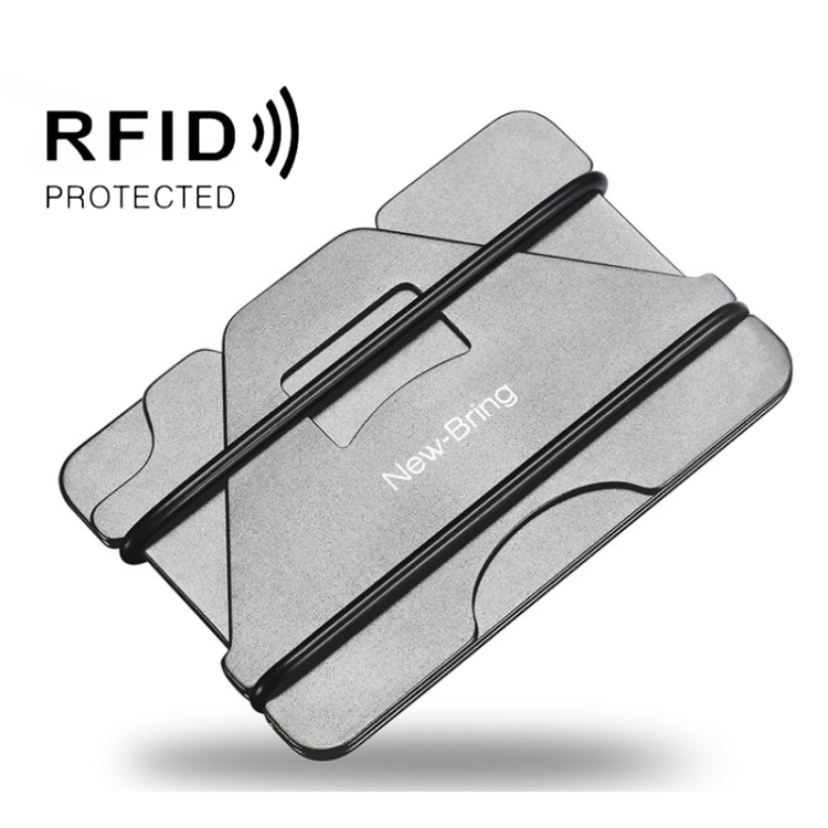 

New Bring Metal Card Holder Anti-Demagnetization Anti-Theft Brush Anti-RFID Card Holder Ultra-Thin Card Holder Men Wallet(Gray)