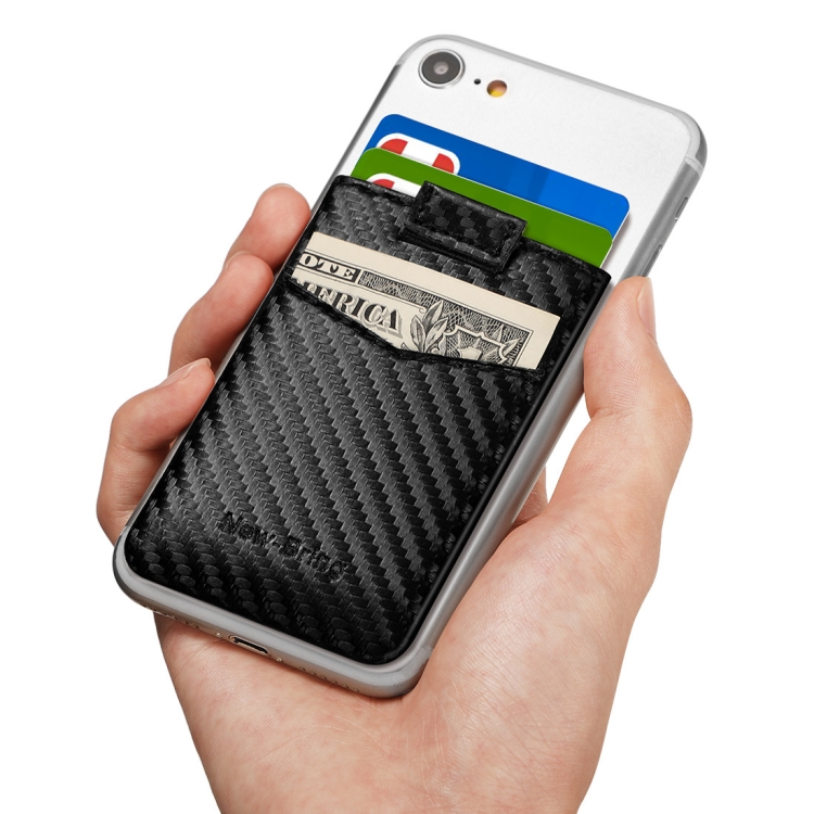 

New Bring Mobile Phone Back Sticker Card Holder Cowhide Bus Card Holder Card Antimagnetic Card Sticker(Carbon Fiber)