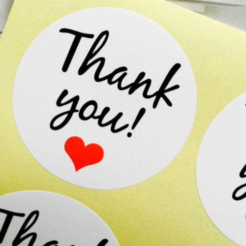 

20 PCS Kraft Paper Love Thank you Pattern Decoration Stickers Baking Seal(White)