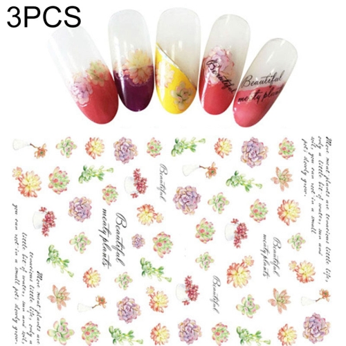 

3 PCS 3D Nail Stickers Blooming Flower 3D Nail Art Stickers Decals(F196)
