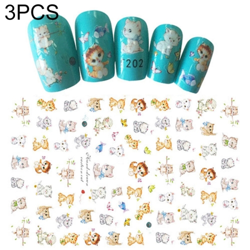 

3 PCS 3D Nail Stickers Blooming Flower 3D Nail Art Stickers Decals(F202)