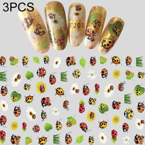 

3 PCS 3D Nail Stickers Blooming Flower 3D Nail Art Stickers Decals(F203)