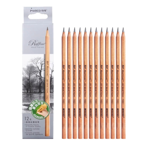 

2 Boxes Marco 7001 Sketch Pencil Children Original Wooden Word Learning Stationery Art Calligraphy Drawing Pencil, Lead hardness: 2B