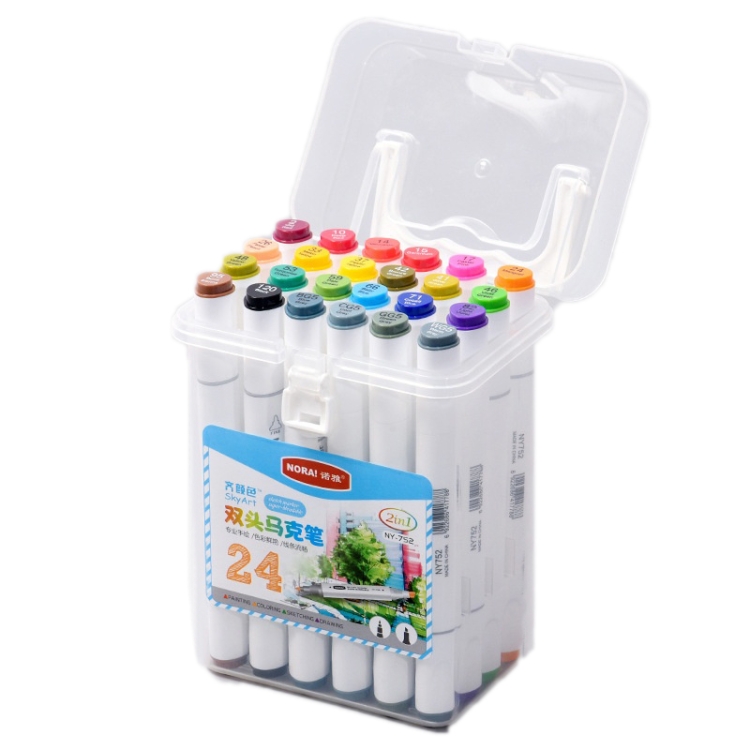 

NORA Children Art Graffiti Double-Headed Marker Pen Set Specification： White Pole 24 Color Oil Marker