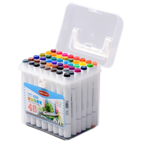 

NORA Children Art Graffiti Double-Headed Marker Pen Set Specification： White Pole 48 Color Oil Marker