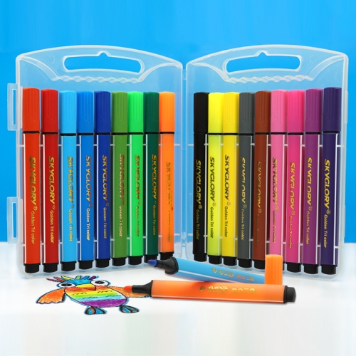 

Skyglory 2 Packs Children Art Painting Washable Watercolor Pen Set, Specification: 18 Colors