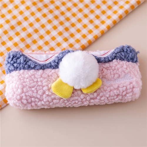 

3 PCS Large-Capacity Plush Pencil Case Cute And Simple Stationery Box For Students(Blue Pink)