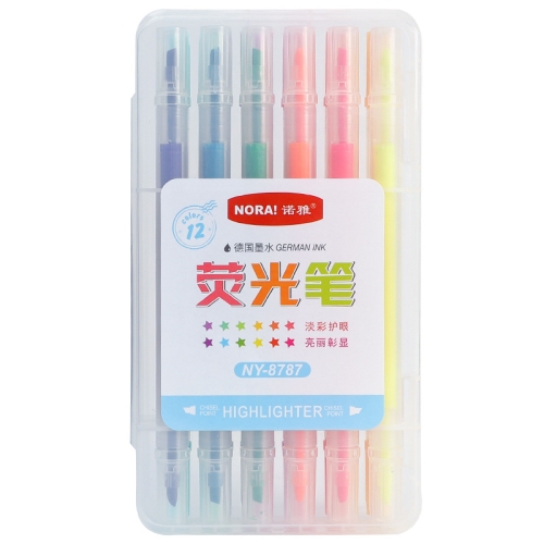 

NORA Double-Headed Candy Color Graffiti Highlighter Set, Handbook Diary Decoration Marker Pen