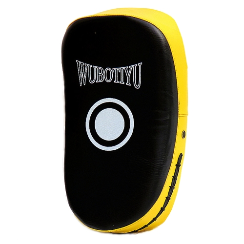 

QUANSHENG TQB-04 Professional Taekwondo Foot Target Boxing Sanda PU Thickening Training Target(WB Yellow Edge)