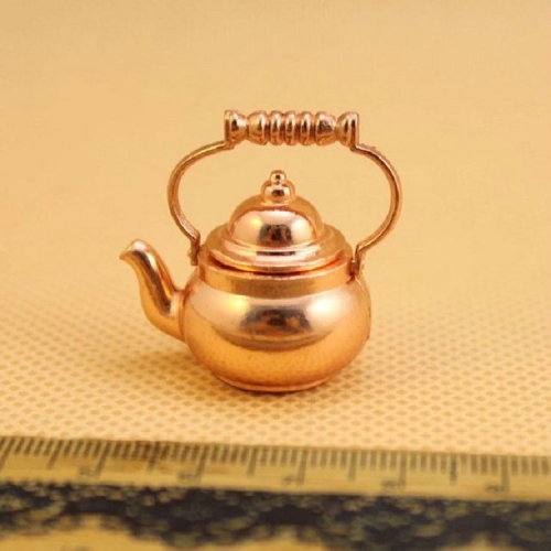 

1:12 Doll House Classic Toy Accessories Miniature Copper Teapot