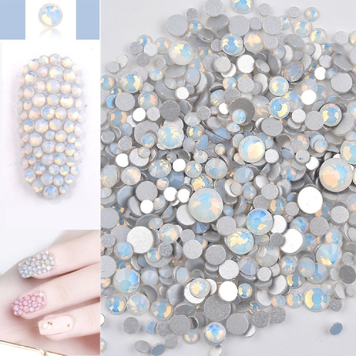 

1 Pack Mixed Size (SS4-SS20) Crystal Colorful Opal Nail Art Rhinestone Decorations Glitter Gems 3D Manicure Accessory Tools(White)