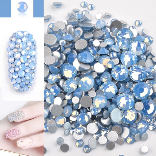 

1 Pack Mixed Size (SS4-SS20) Crystal Colorful Opal Nail Art Rhinestone Decorations Glitter Gems 3D Manicure Accessory Tools(Blue)