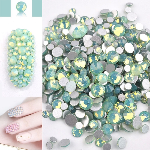 

1 Pack Mixed Size (SS4-SS20) Crystal Colorful Opal Nail Art Rhinestone Decorations Glitter Gems 3D Manicure Accessory Tools(Green)