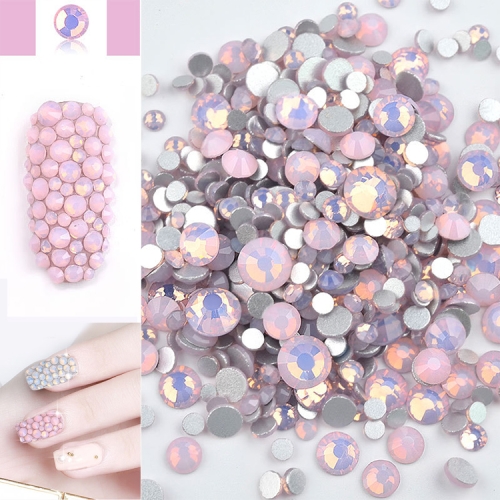 

1 Pack Mixed Size (SS4-SS20) Crystal Colorful Opal Nail Art Rhinestone Decorations Glitter Gems 3D Manicure Accessory Tools(Pink)