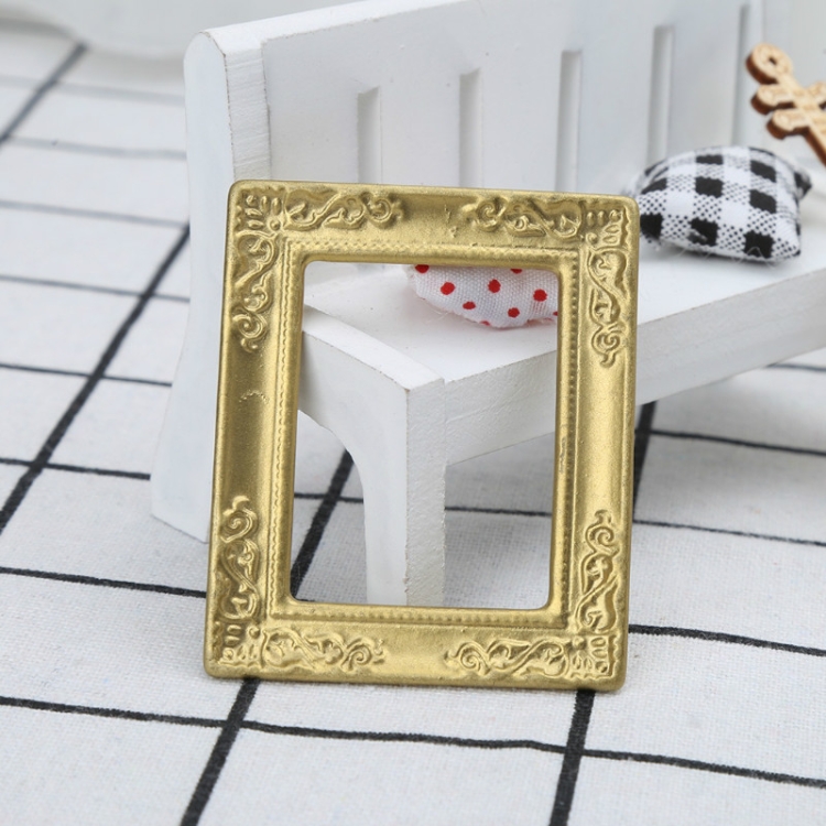 

Doll House Toy Accessories Miniature Decorative Pattern Frame(Gold)
