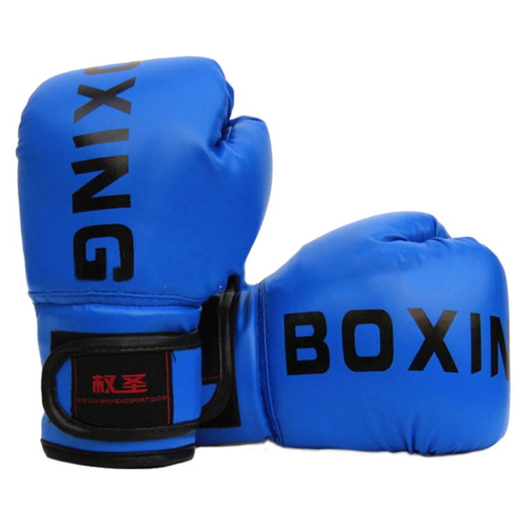

QUANSHENG QS19 Letter Pattern Boxing Training Gloves Sanda Fight Gloves, Size: Children Type(Blue)