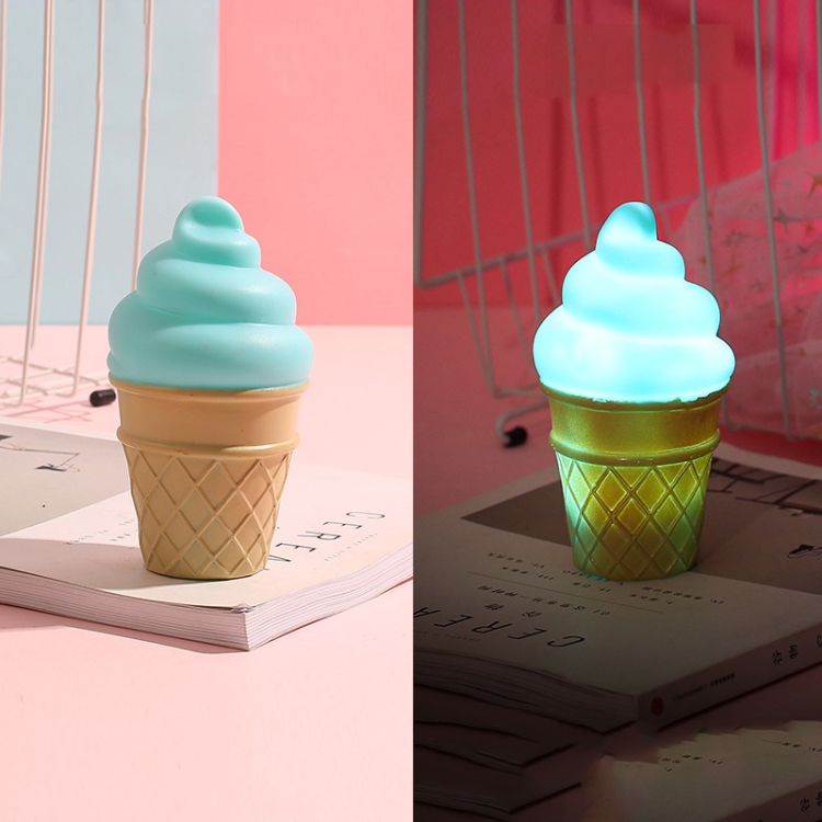 

3 PCS Cartoon Ice Cream Night Light Children Room LED Light(Blue)