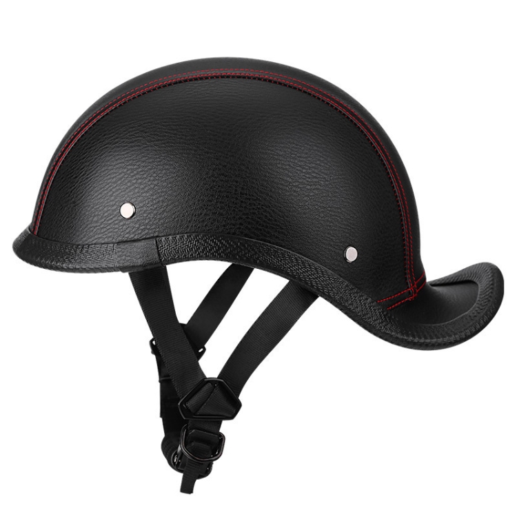 

BYB CJY-116 Retro Tail Cocked Motorcycle Helmet, Size: One Size About 56-60cm(Red Line Black)