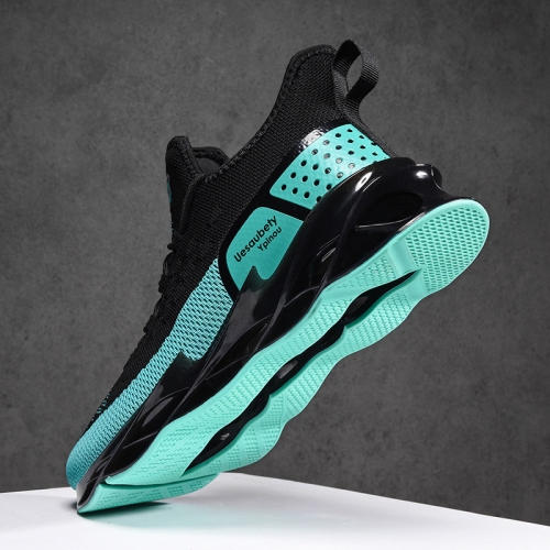

XM-28 Men Sports Casual Shoes Flying Woven Breathable Shoes, Size: 42(Black Blue)
